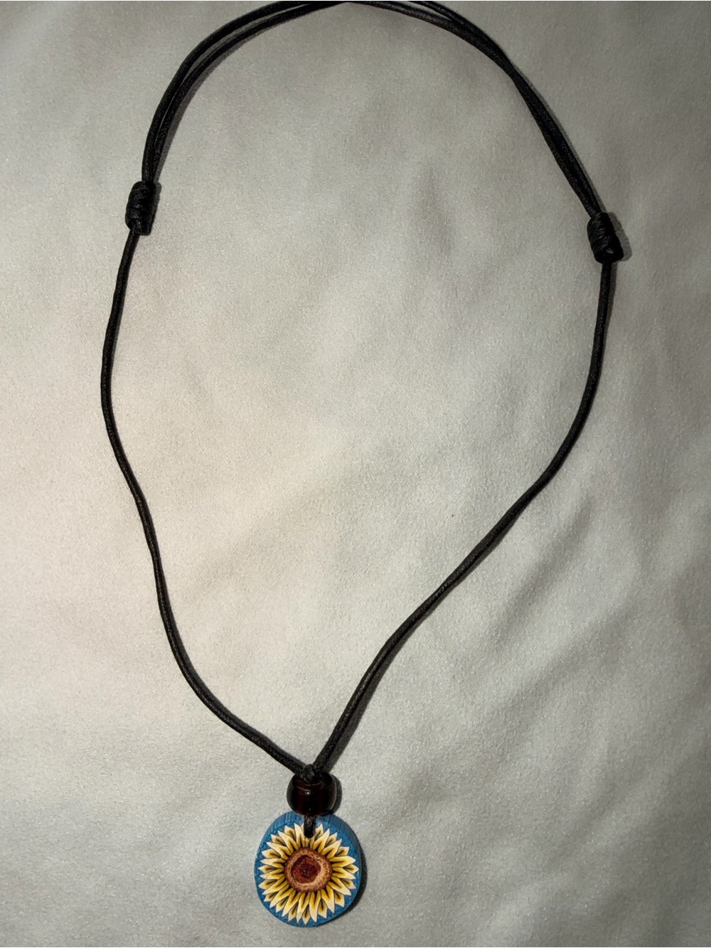Vintage Sunflower Pendant Necklace in Blue and Yellow - Women Jewelry Necklaces